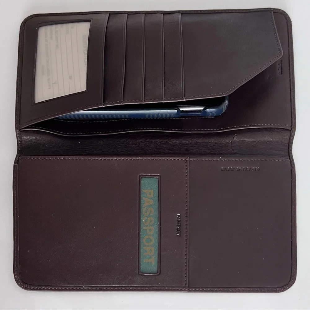 Men's Brown Leather Passport Wallet
